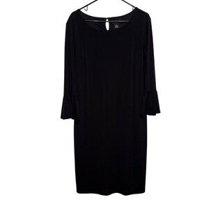 Liz Claiborne Career Black Bell Sleeve Shift Dress Size L